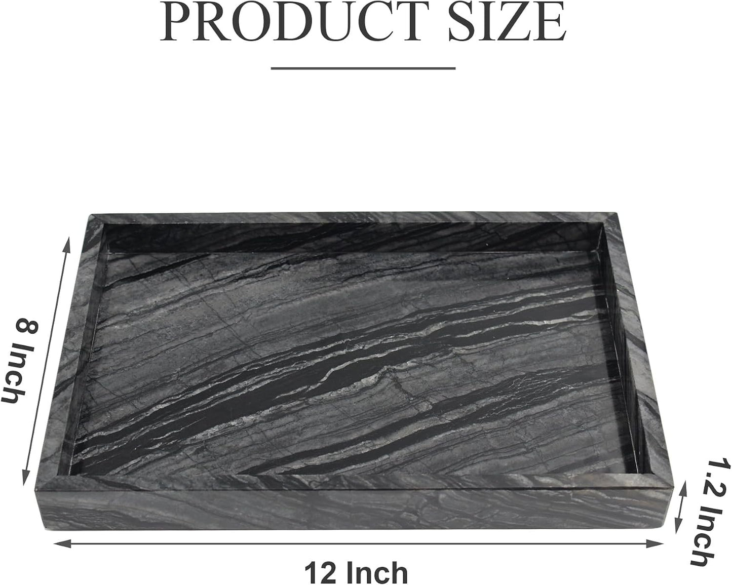 Marble Tray / Stone Trays for Dresser / 12 x 8 x 1.2 / Ancient Wood Grain / Natural