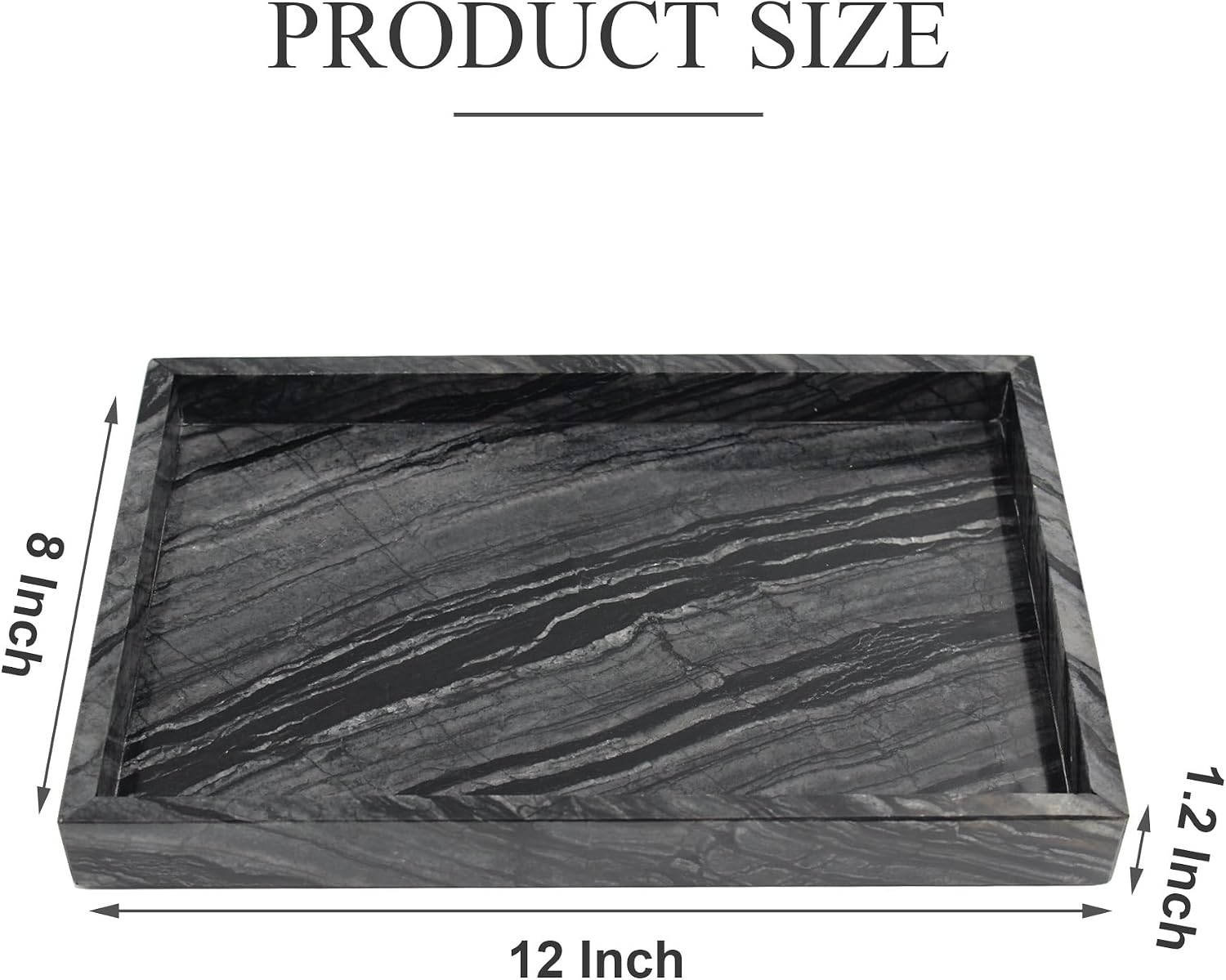 Marble Tray / Stone Trays for Dresser / 12 x 8 x 1.2 / Ancient Wood Grain / Natural