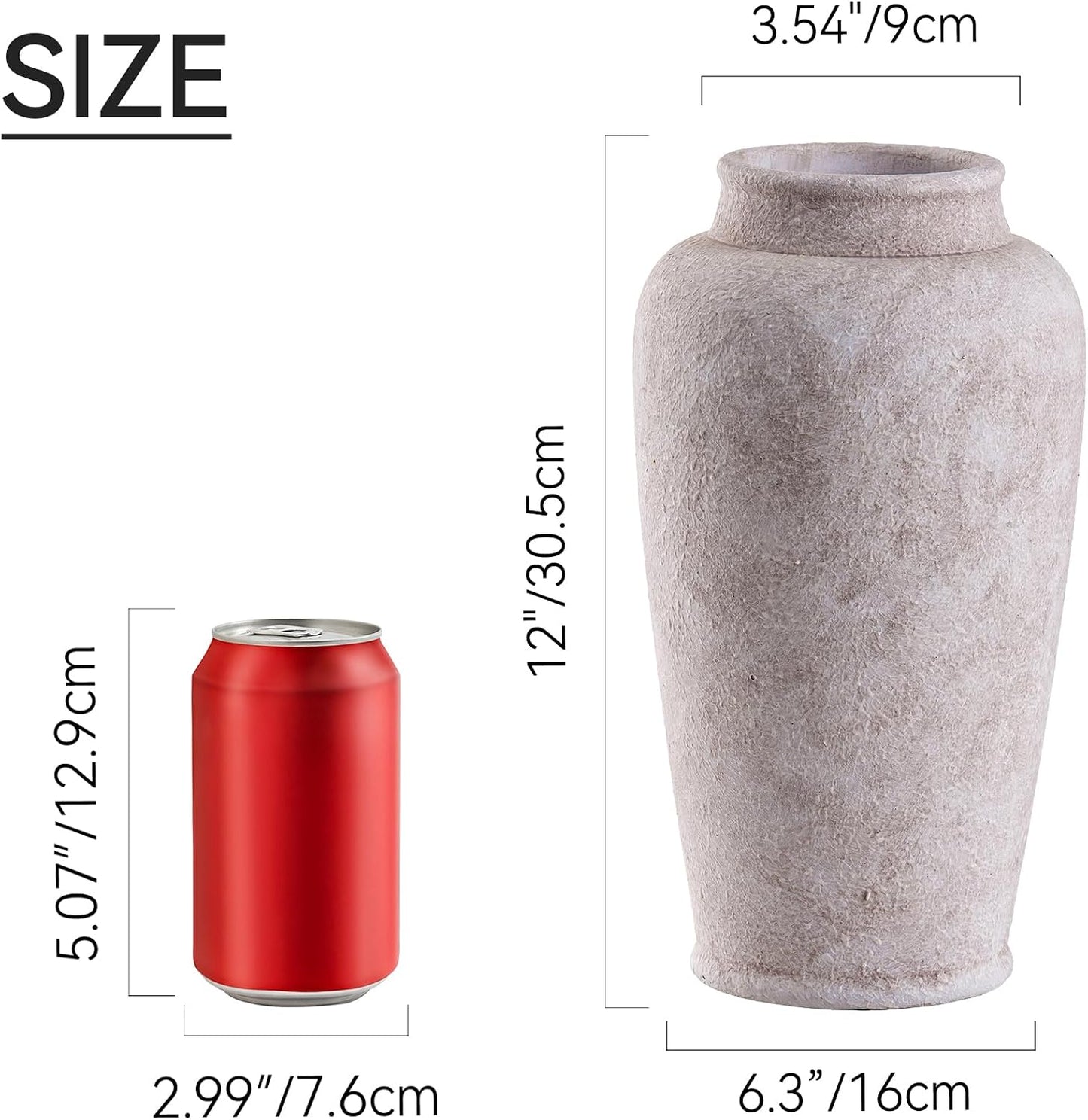 Ceramic Flower Vase / 12"- D