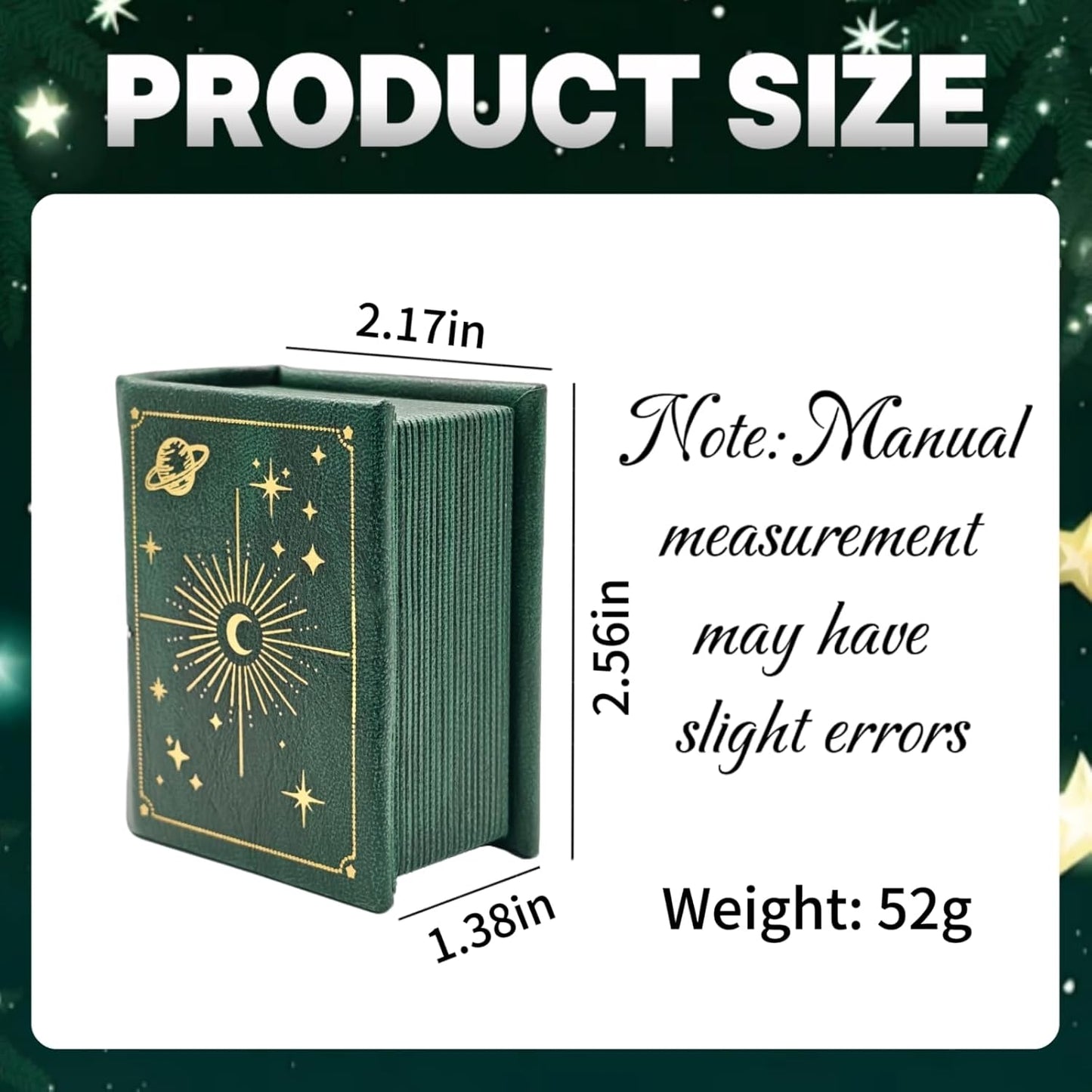 Vintage Magic Book-Shaped Ring Box Starry Sky Pattern PU Leather