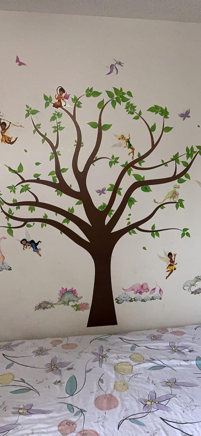 Amaonm Removable Cartoon Giant Wall Decals DIY Leaves Wall Sticker Peel and Stick / Tree / Brown