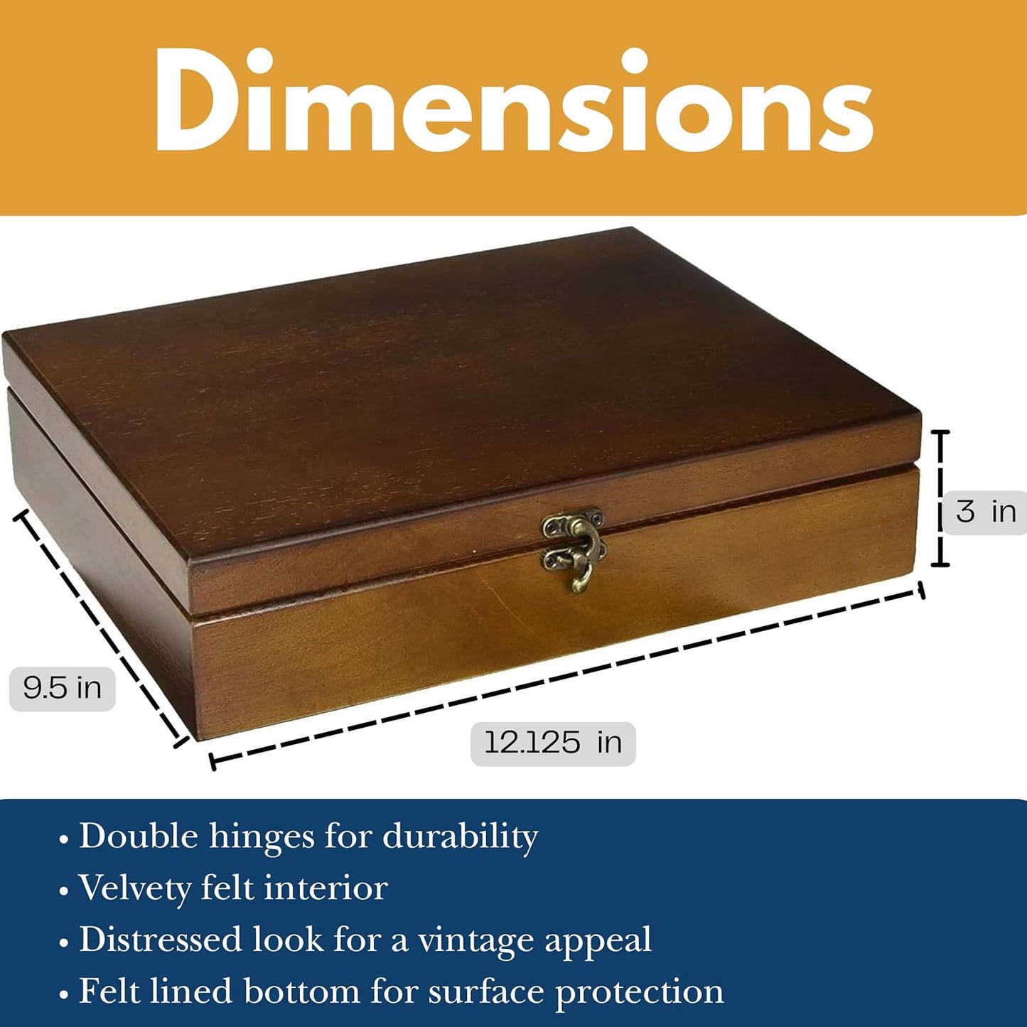 Old World Wooden Box / Walnut Finish