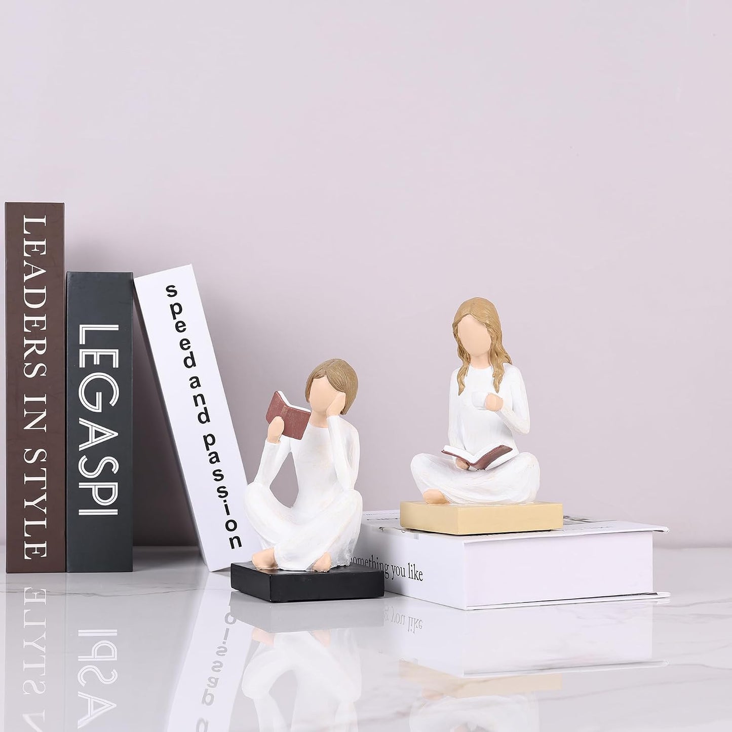Book Lovers Gifts / Unique Reading Figurine Book Ends