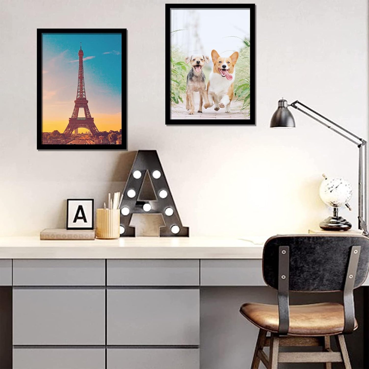 20x24 Picture Frame Set of 5, Black Photo Frames for Gallery Wall Hanging | High-Clarity Clear Panel, Horizontal &
