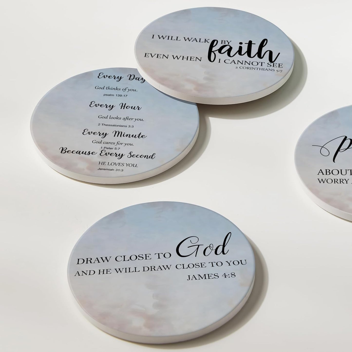 Holder Ceramic Drink Coaster / Sky Blue / Set of 6