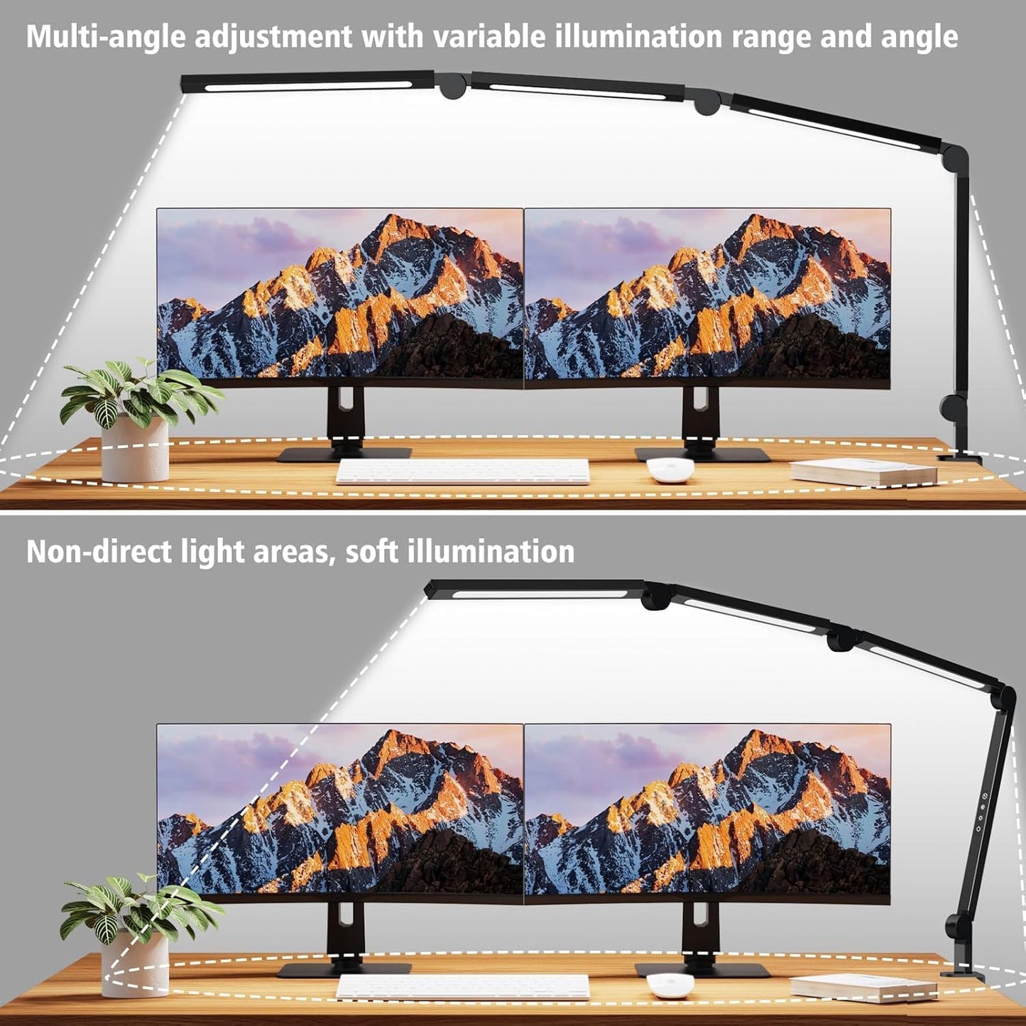 AILBTON Bright LED Desk Lamp with Clamp,Eye Caring Architect Led Desk Lights with Adjustable Swing Arm for Office
