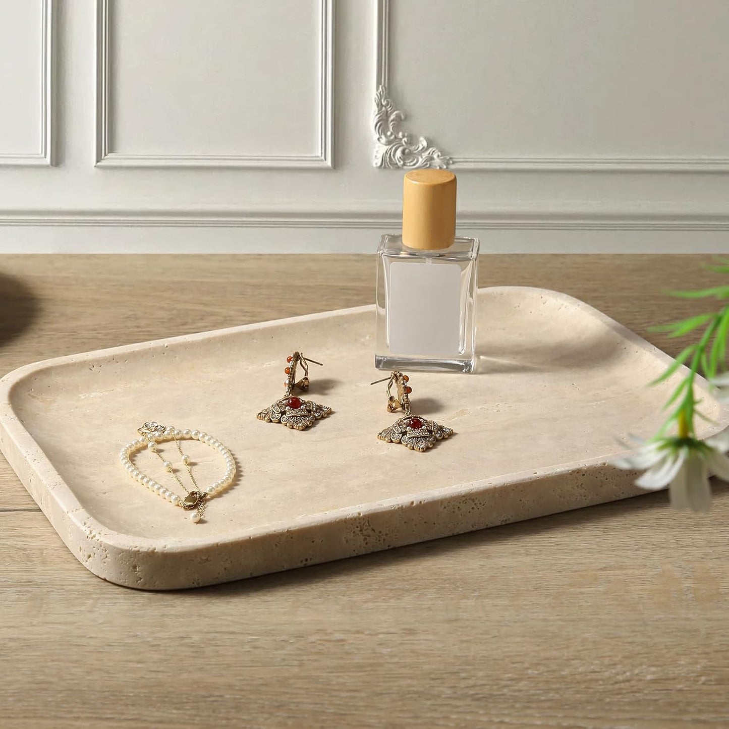 Romano Travertine Tray / Travertino Romano / Natural / 12 x 8