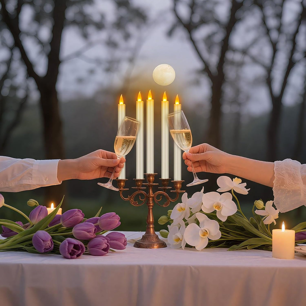 wemarry 10" Flameless Taper Candles with Remote, Electric Led Candlesticks, Plastic Tall Taper Candles Battery Operated
