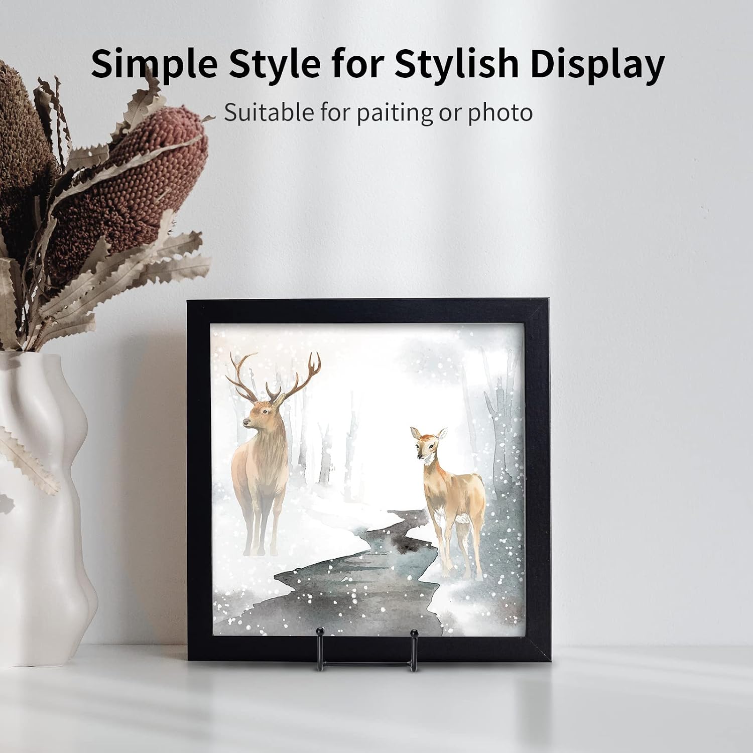 Black Metal Frame Easel Holder Stand / Black-6in / 6 Inch / Set of 5
