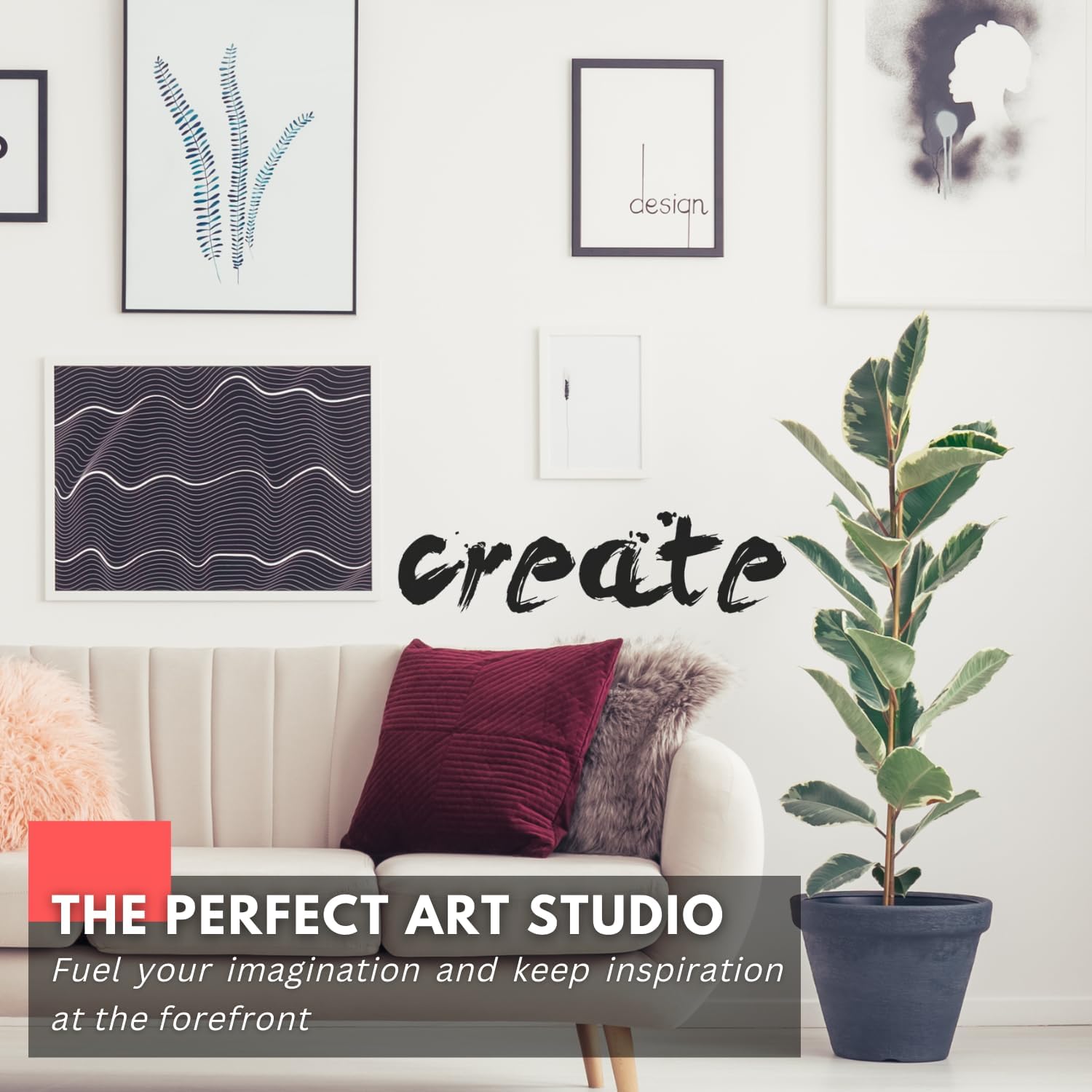 Create Wall Decal / Black / 36 x 10