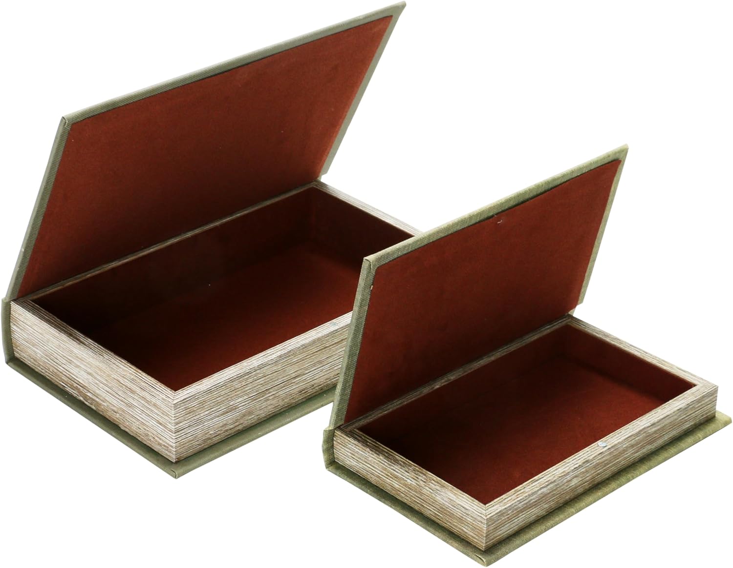 MDF & Canvas Book Storage Boxes / Set of 2