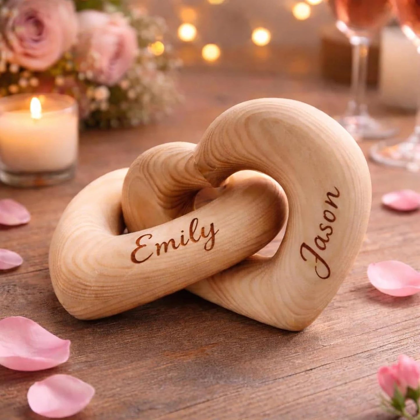Infinity Heart Wooden Sculpture
