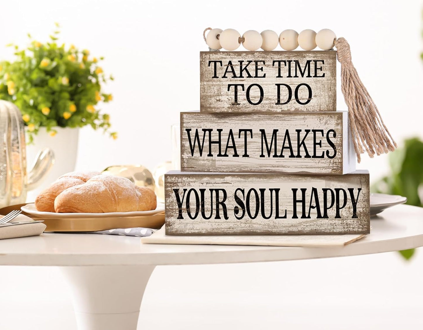 Farmhouse Tabletop Decoration Farmhouse Tiered Tray Decor Rustic Retro / Inspirational / Set of 4