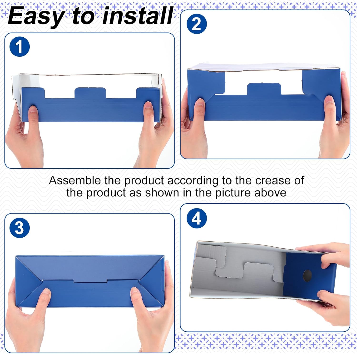 Thenshop 24 Pcs Magazine Files Cardboard Holders,Classic,Navy Blue | File Organizer Foldable Paper Storage for Desk