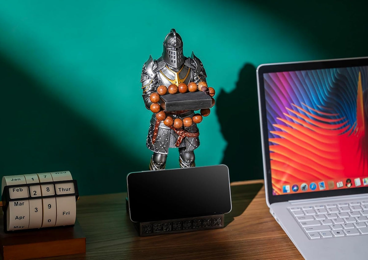 King's Guard Headphone Stand Watch Stand Jewelry Holder Tray Tower Iron | 12.20 Inch Resin Warrior Pen Holder Cell