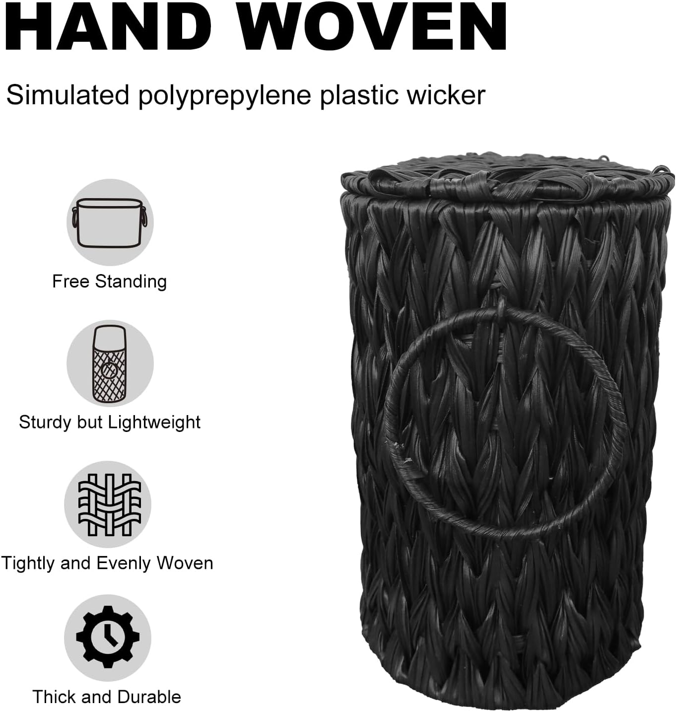 Wicker Toilet Paper Storage Stand / Black