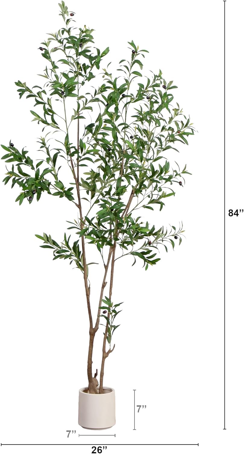 Minimalist Faux Olive Plant / 7 Inch