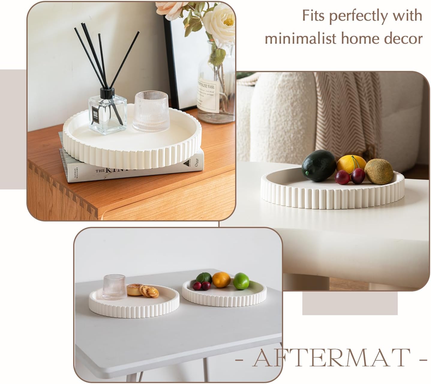 Decorative Tray / White / 11"L x 11"W x 1.5"H
