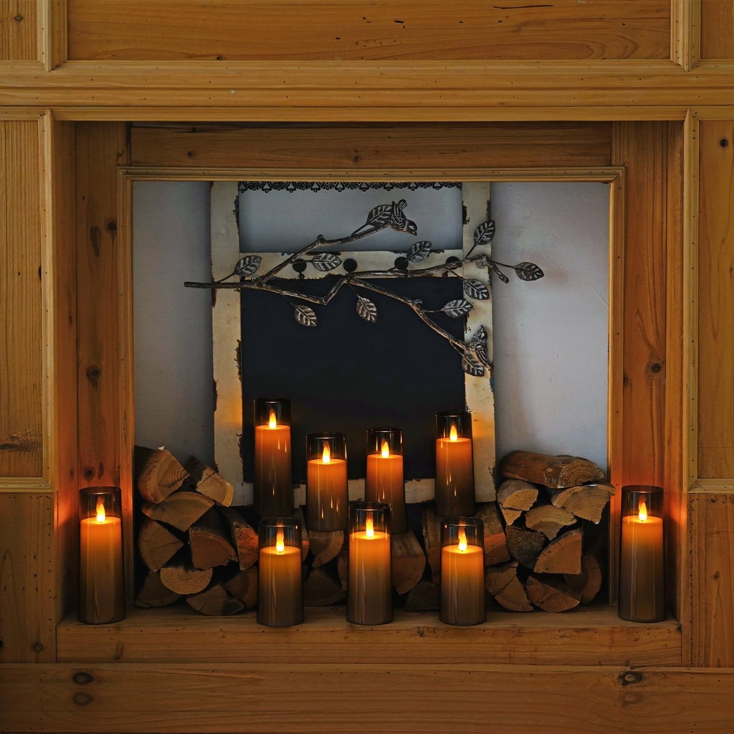 Homemory Decorative Flameless Candles, Battery Operated Candles with Remote & Timer, Flickering Led Pillar Candles