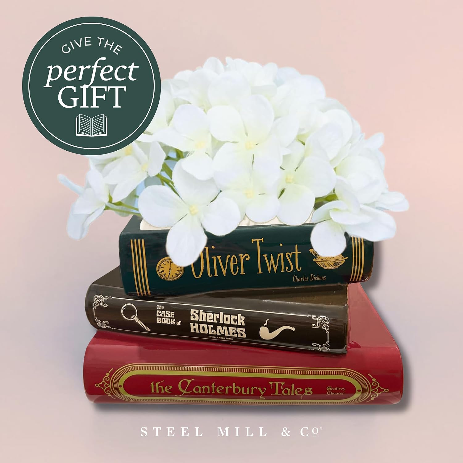 Ceramic Planter / Steel Mill & Co Original Small Book-Shaped Decorative Planter