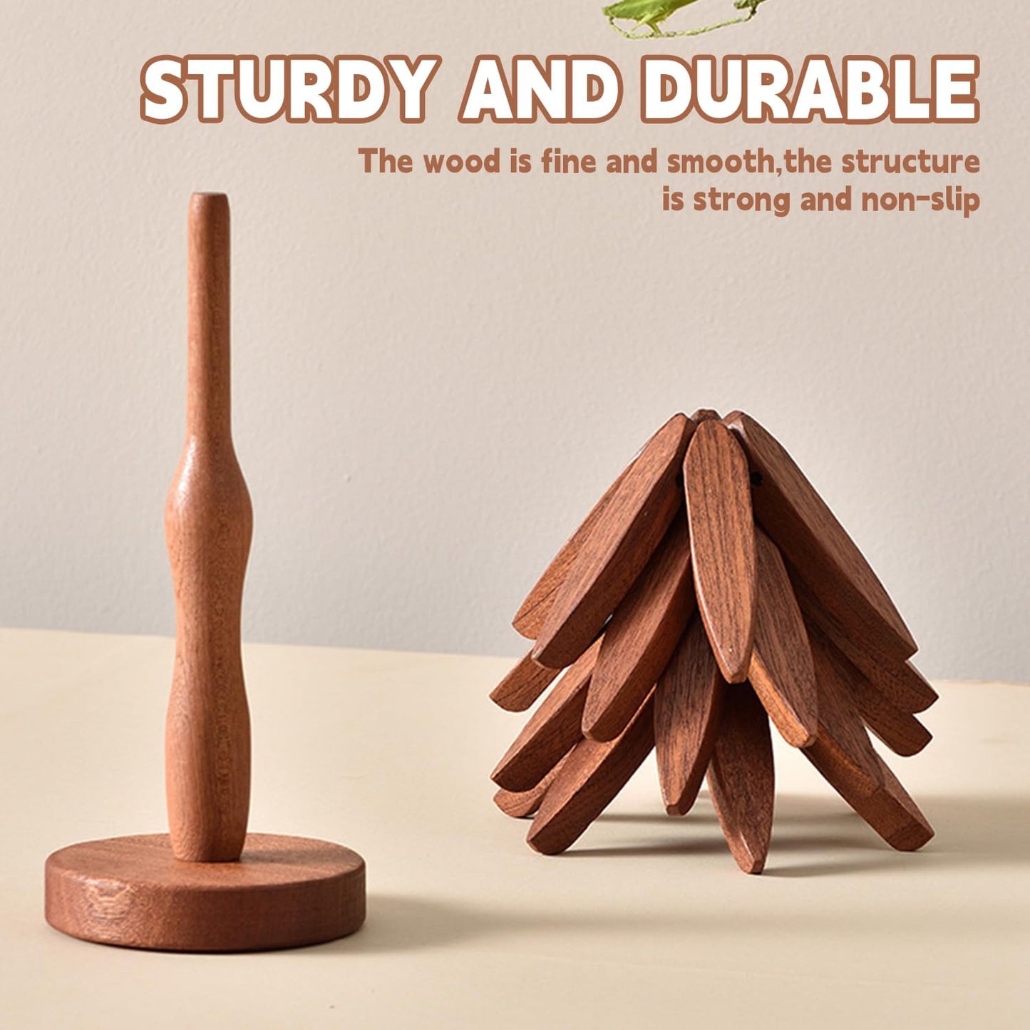 4 Trivets + 1 Stand for Hot Dishes / Black Walnut