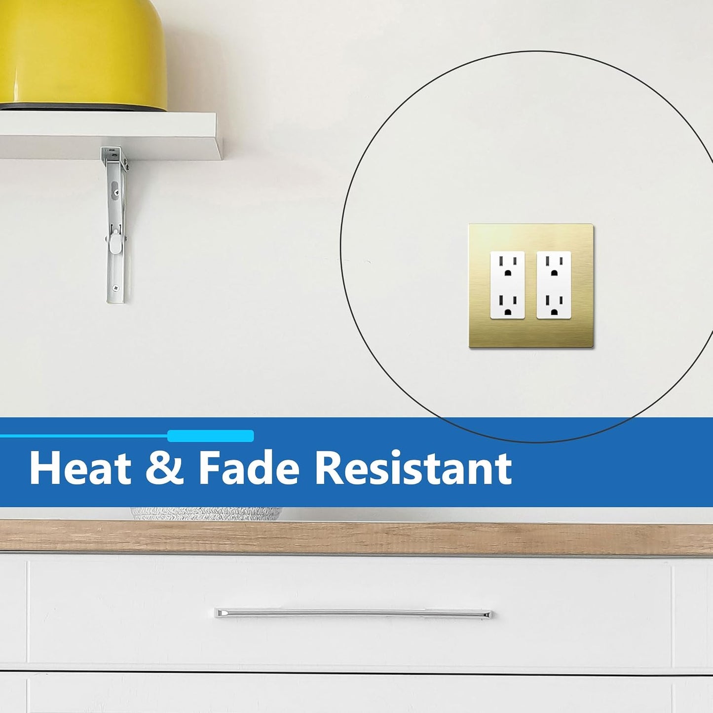 LIDER Double Decorator Metal Wall Plate, Mid-Size 2-Gang 4.88” x 4.92” | Screwless Cover, Temperature And Impact