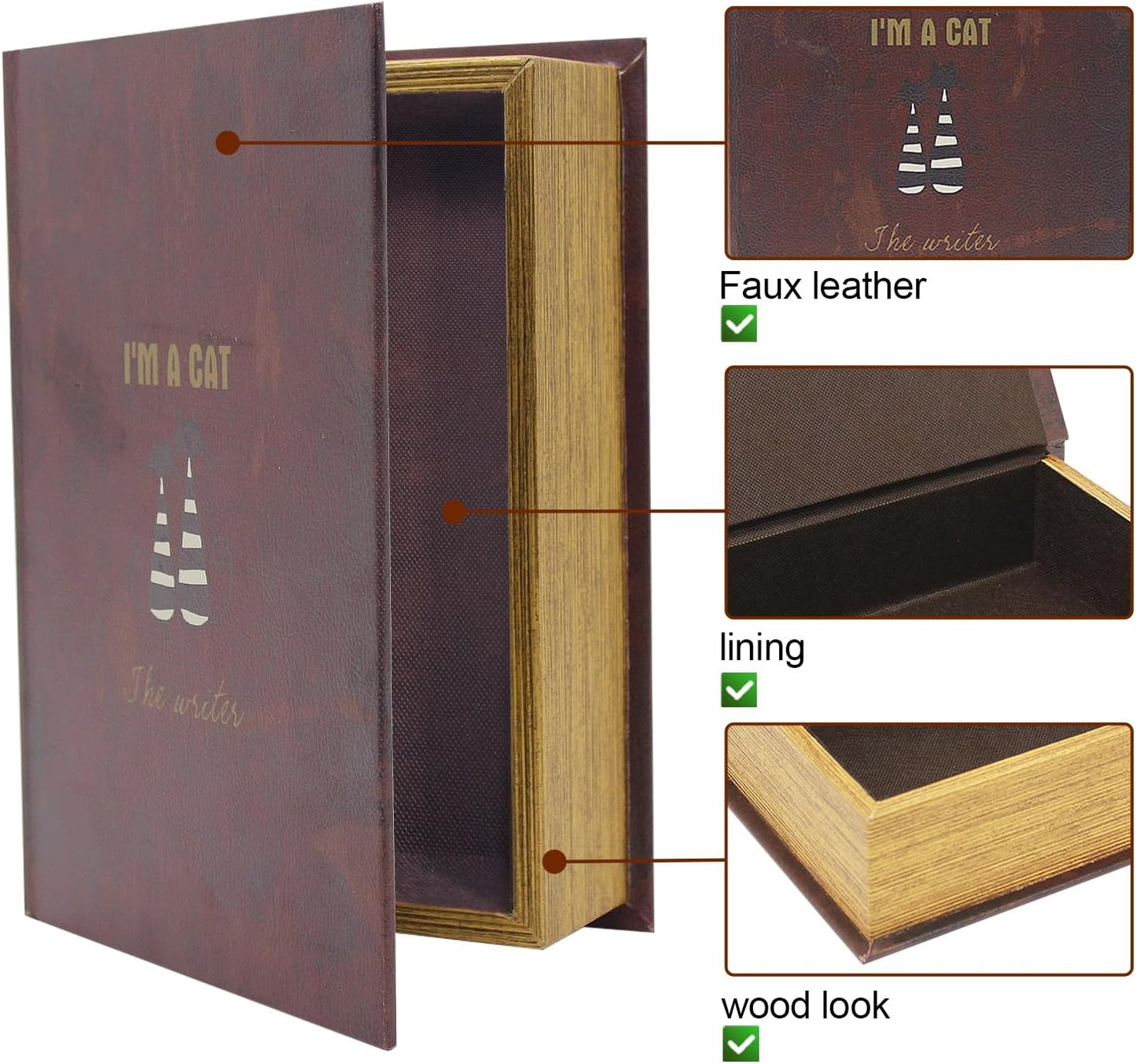 Faux Wood cover Storage for Hidden Jewelry / I Am A Cat