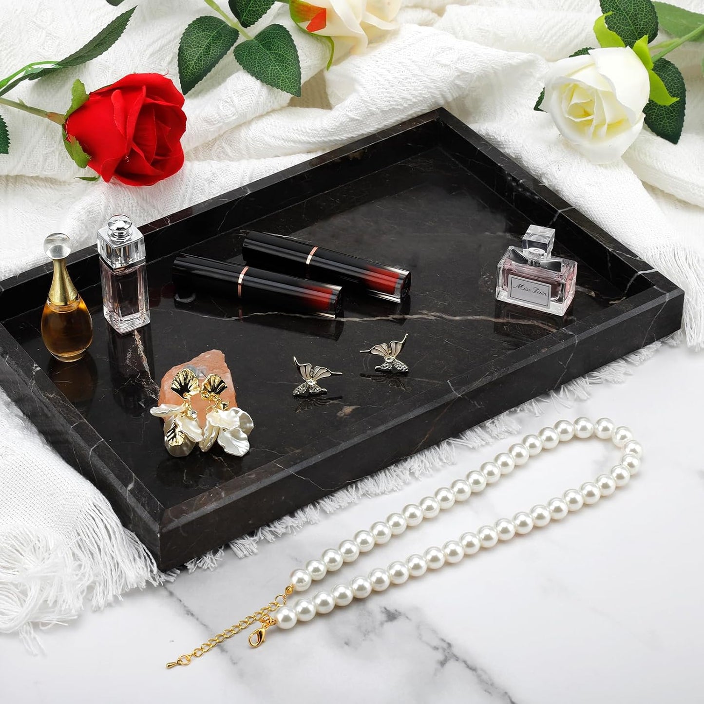 Marble Tray / Stone Trays / Brown / 12 x 8