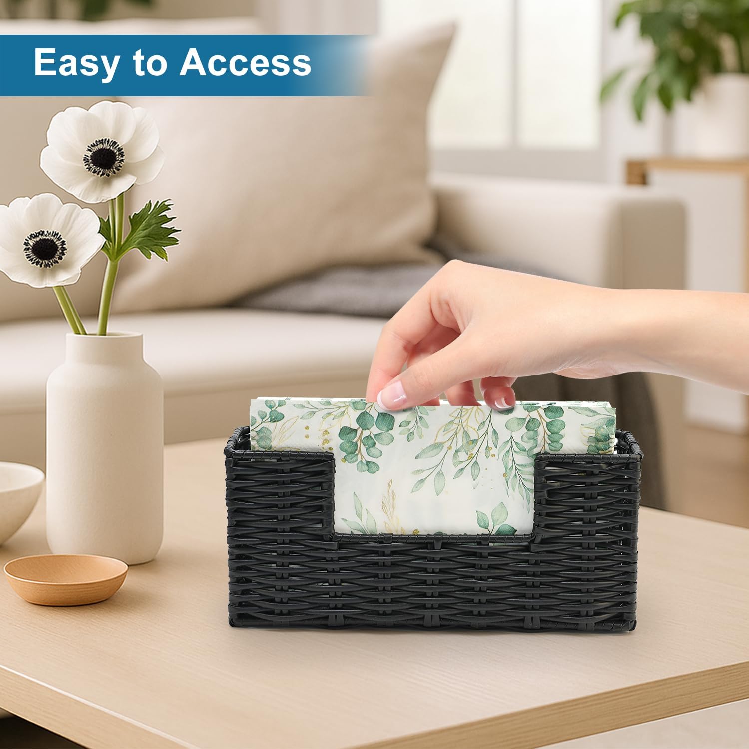 Vertical Paper Guest Towel Holder / Black / 9 x 2.3 x 4