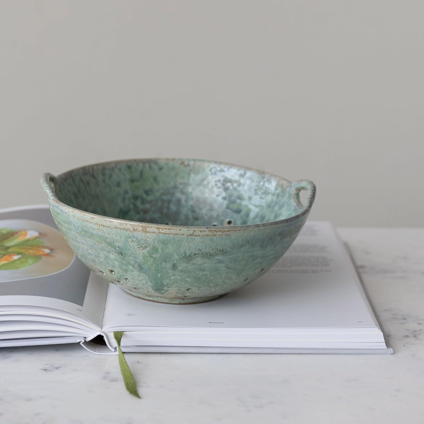 Aqua Reactive Glaze / 8.5"L x 7.75"W x 3.25"H