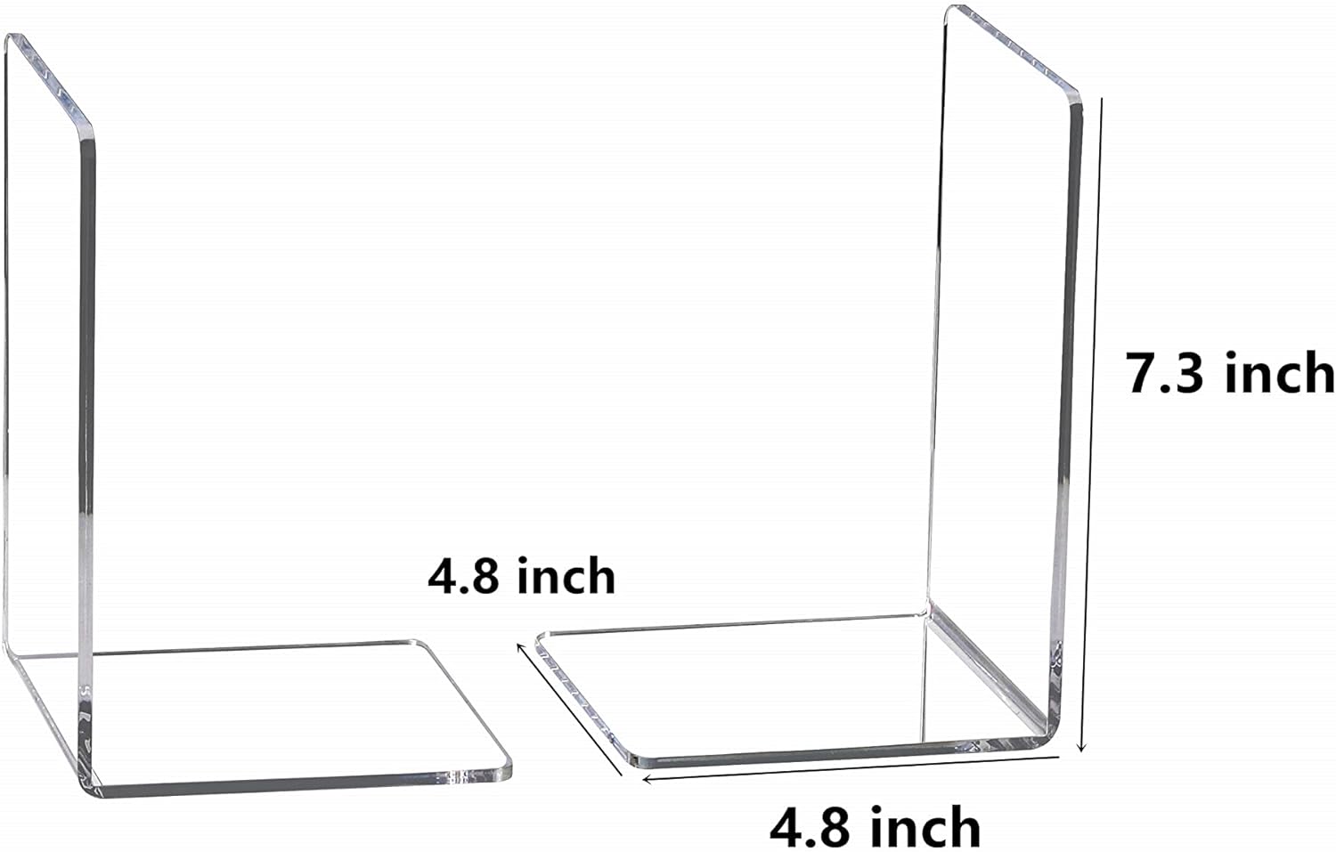 Acrylic Bookends / Book / Clear / Set of 8