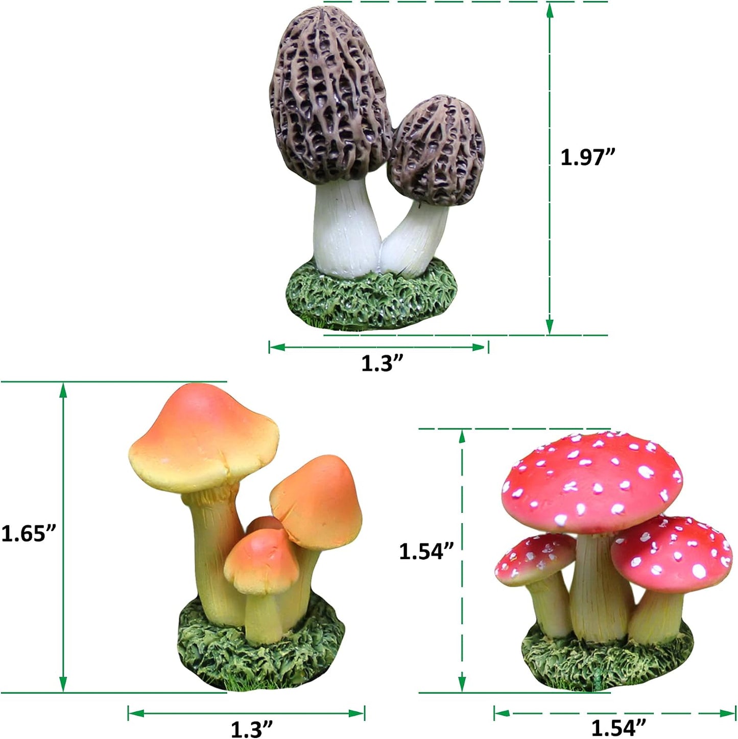 Mushroom Figurines / Set of 6