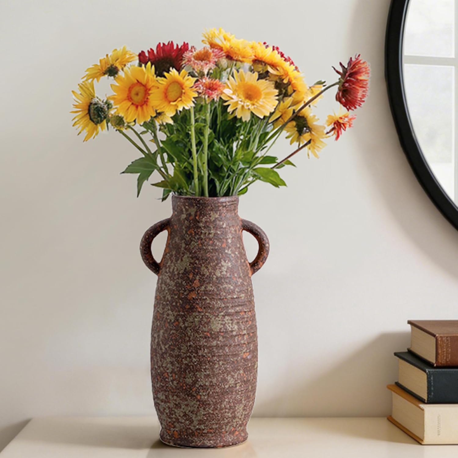Ceramic Rustic Vase / 203-2-12in / 12.3 Inch