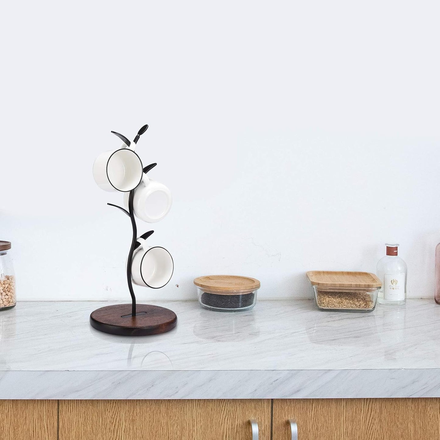 ALLCENER Mug Holder, Countertop Mug Tree, Coffee Mugs & Tea Cup Storage Rack, Coffee Counter Bar Accessory & Kitchen
