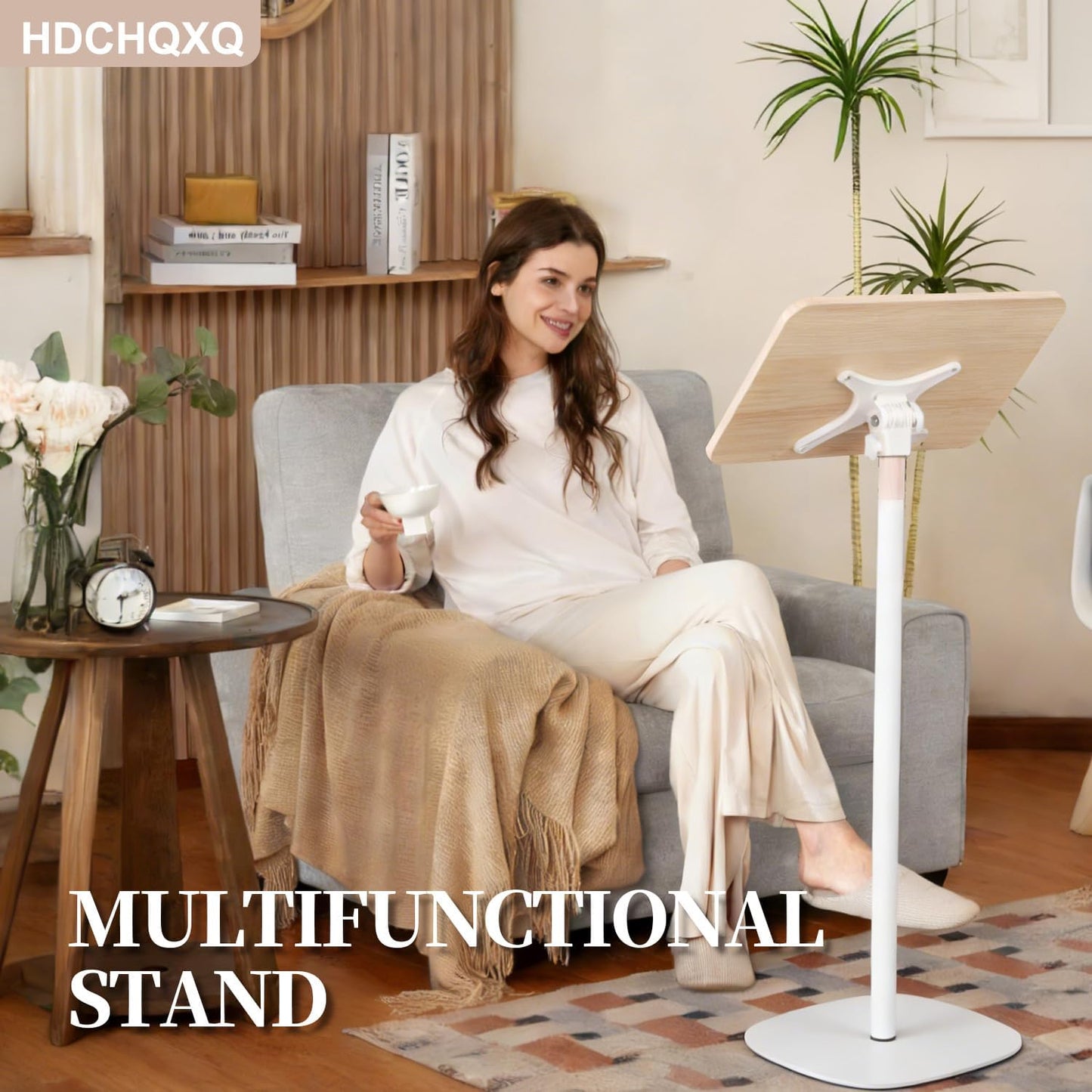 Adjustable Floor Book Stand Height From20'-51‘ and Angle, Music Stand,Reading Stand for Tablet Bibles, Recipes