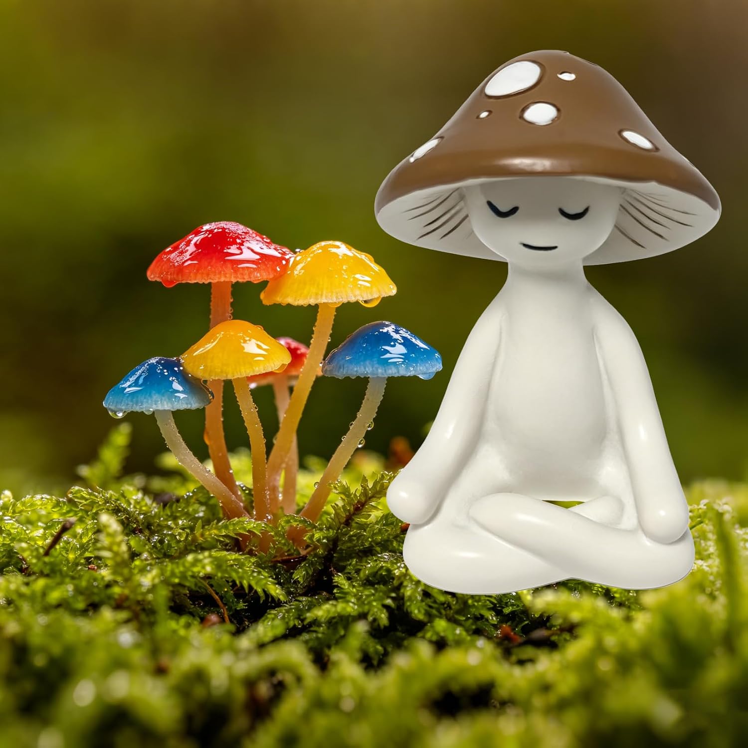 Meditation Mushroom Statue / Small Figurines Mushrooms Decor