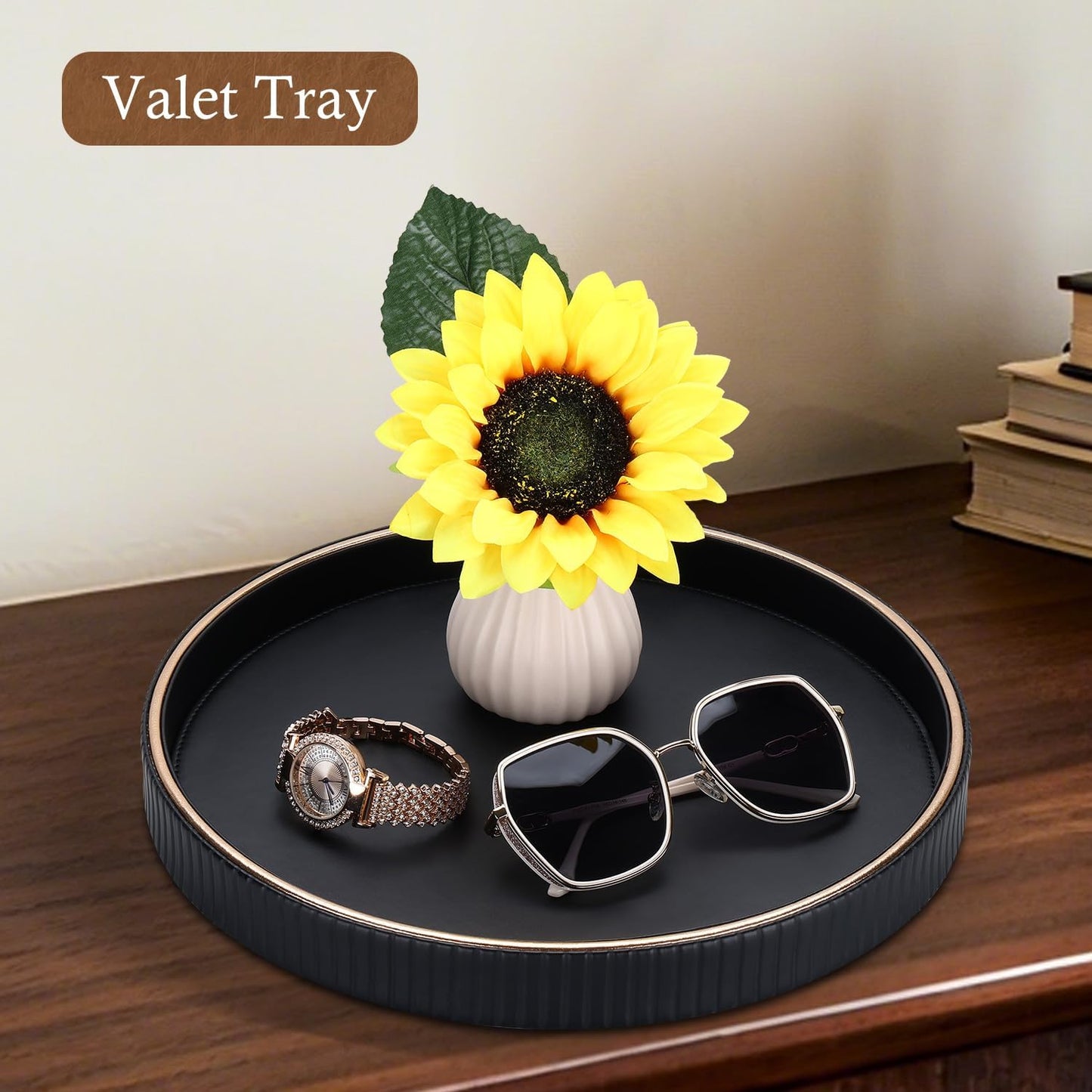 12" Decorative Tray / Black