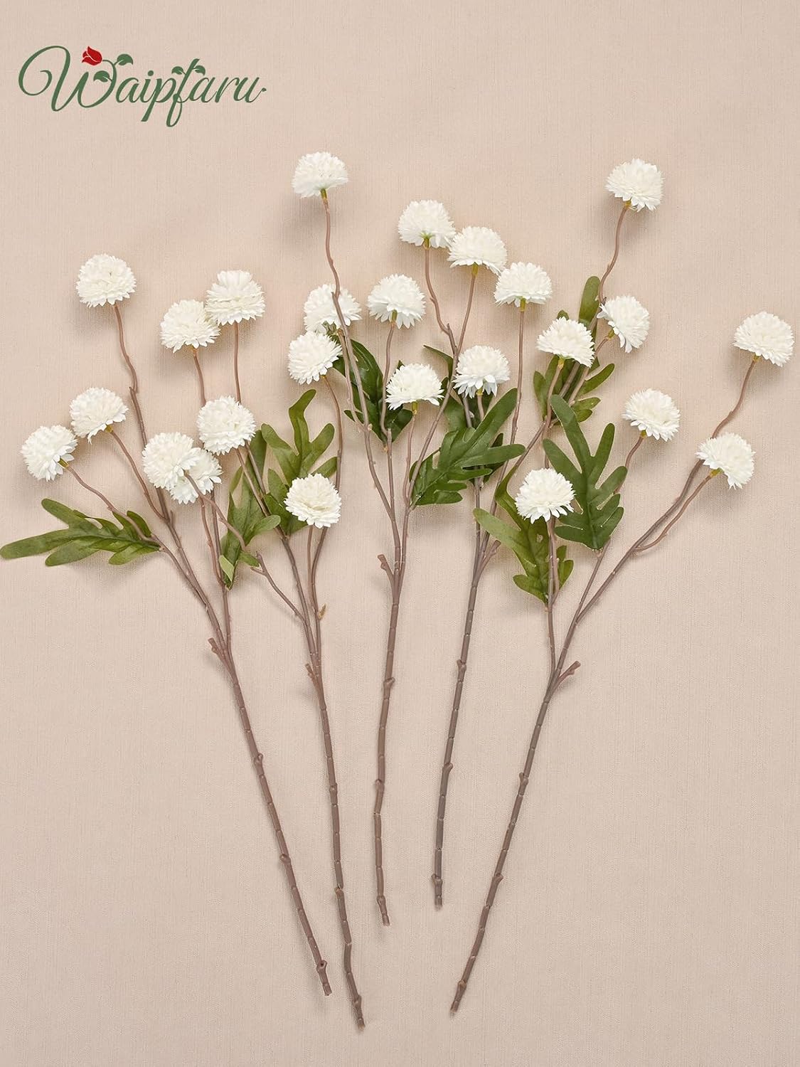 Fake Silk Pompon Mum Artificial Flowers / White / Set of 10