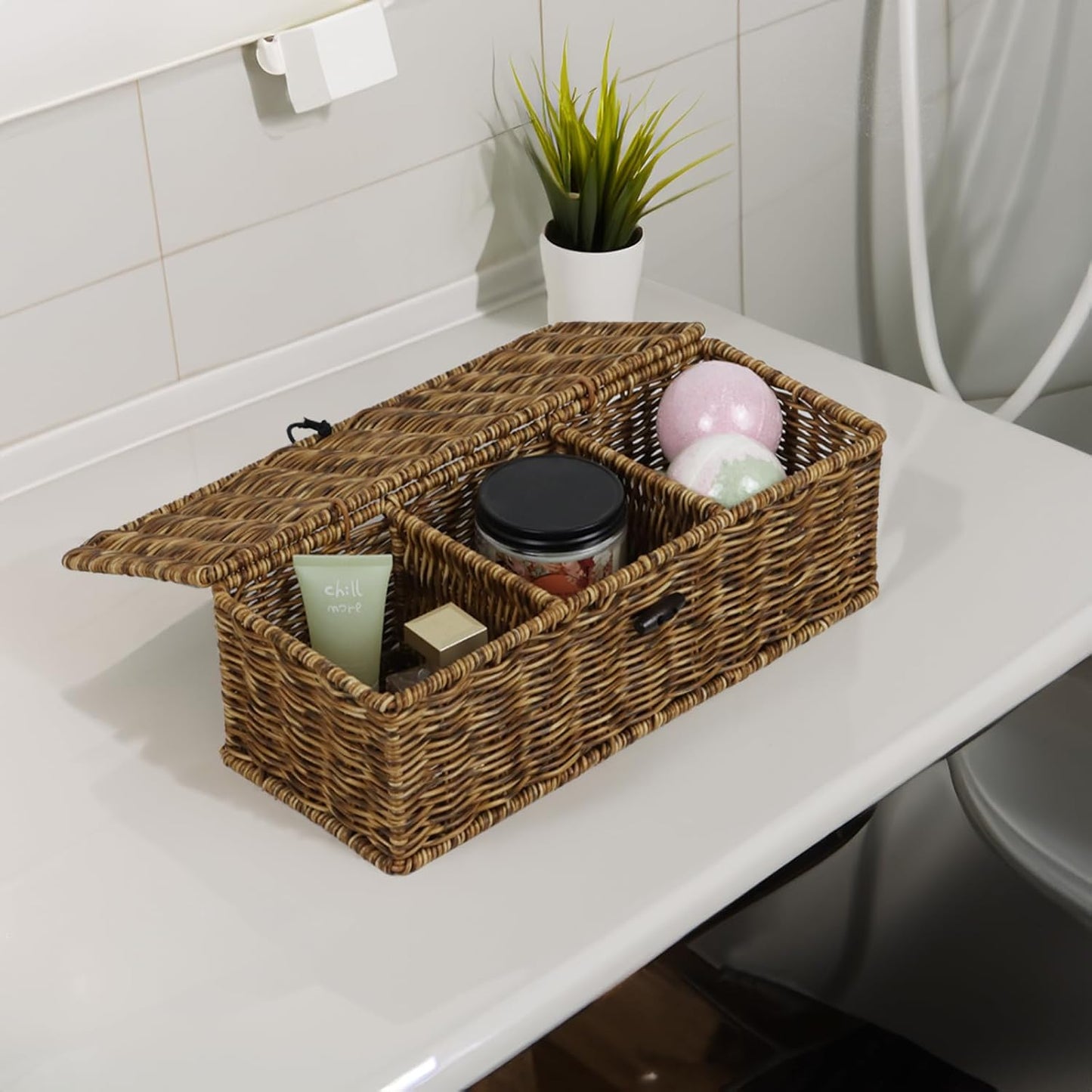 Rectangular Tank Woven Baskets / Brown