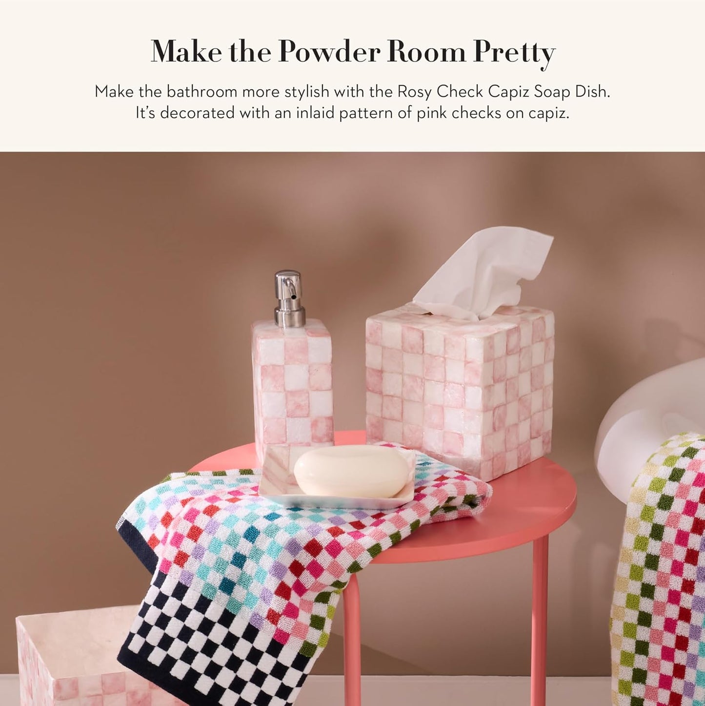 Decorative Soap Holder / Rosy Check / Pink