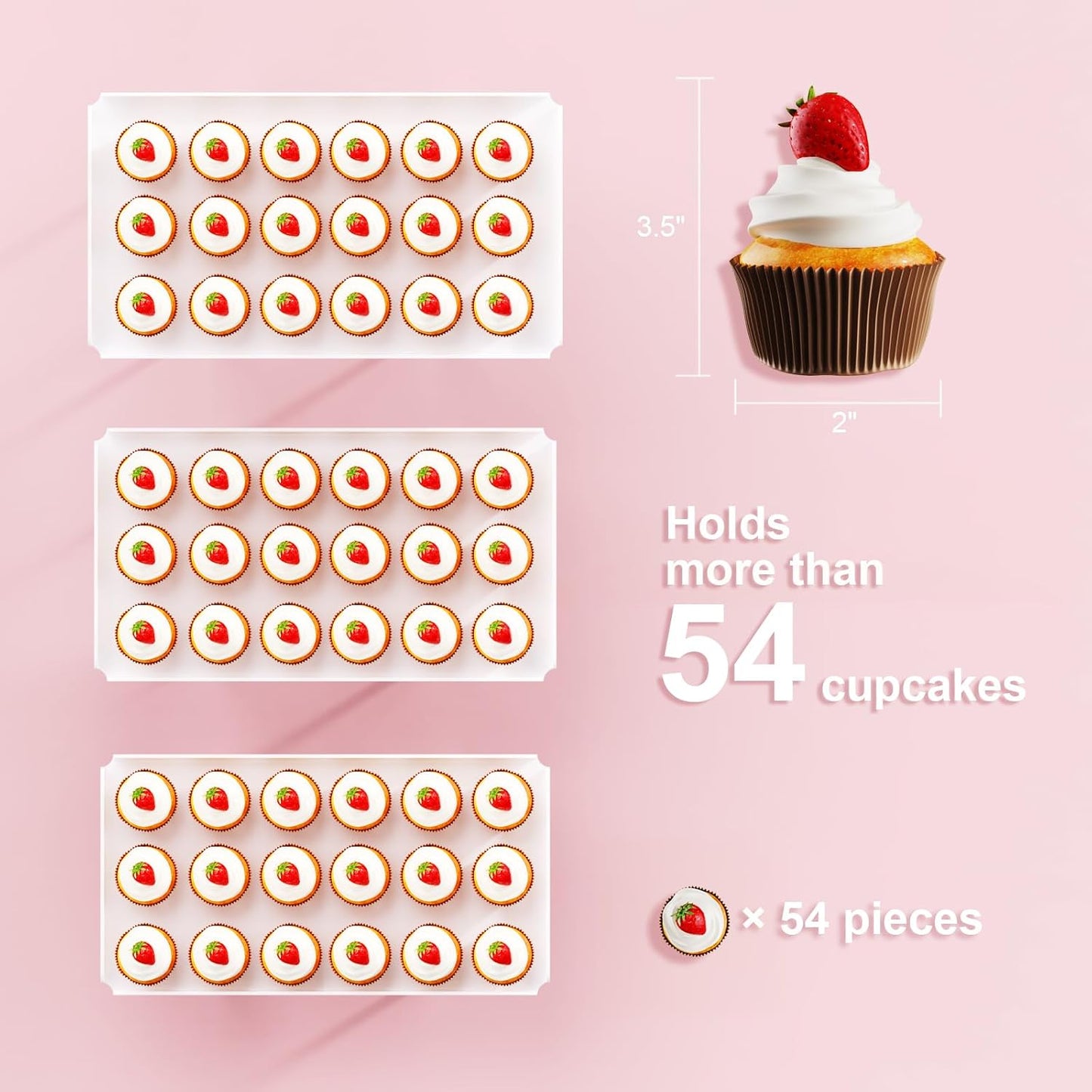 Bakzon 3 Pieces Cupcake Stand Holder, White Acrylic Dessert Table Display Set with Iron Support Legs for Birthday Candy