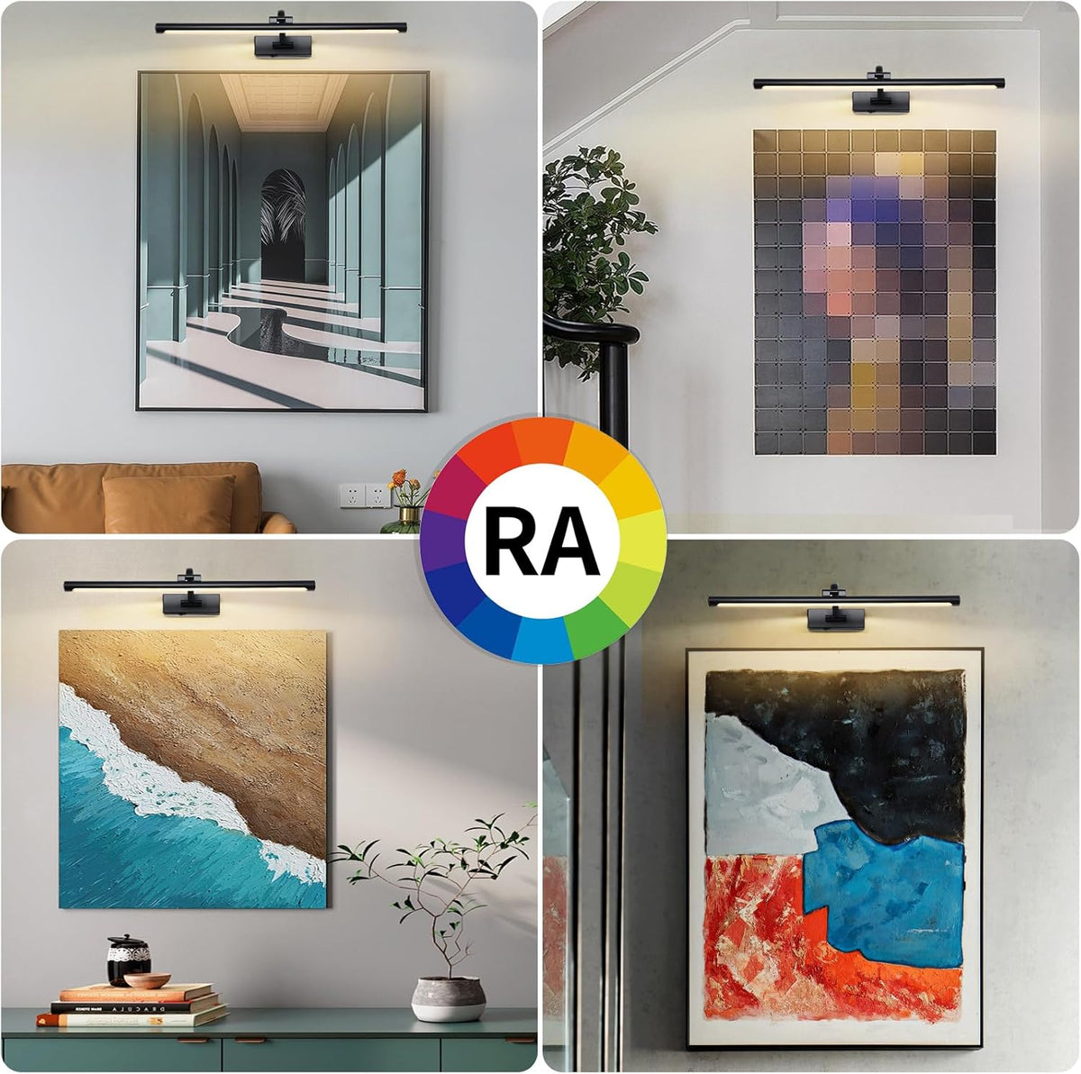 23.6 Inch Battery Operated Picture Lights for Wall Rechargeable Art Lighting for Paintings Wireless Gallery Lights with