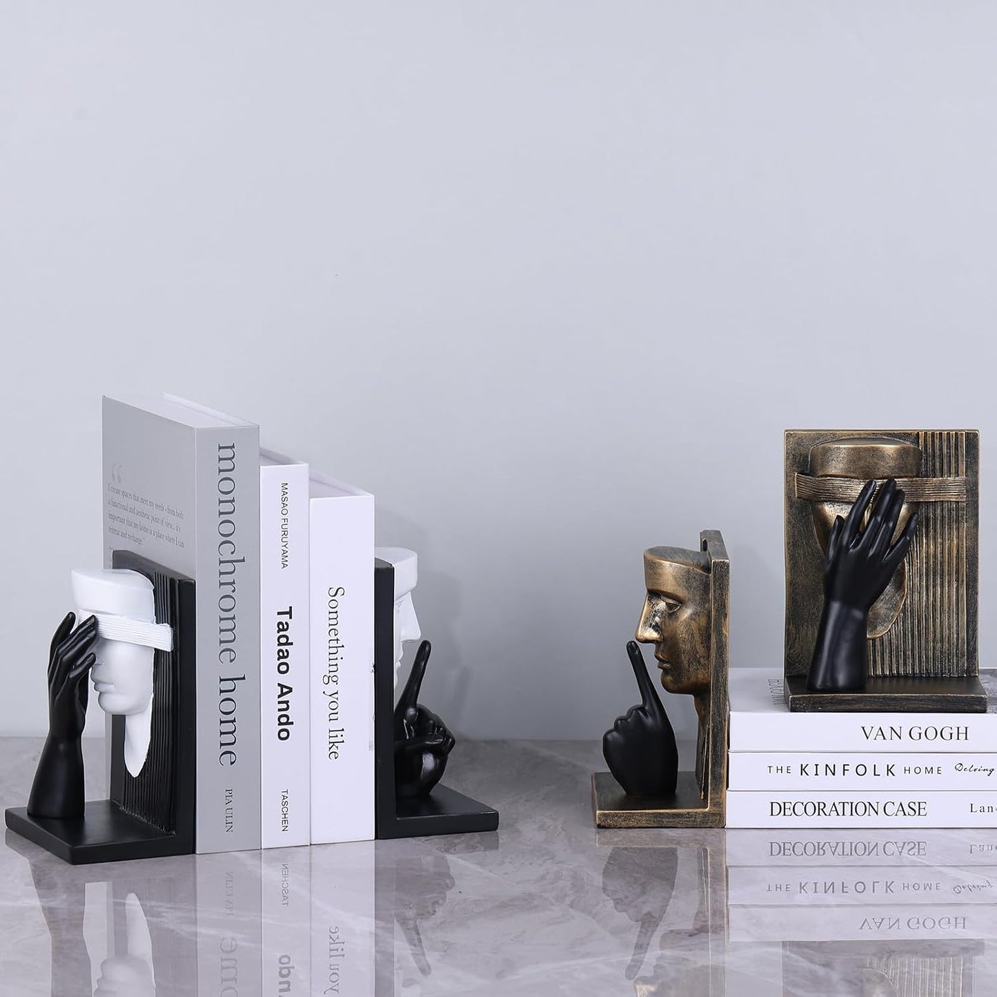 Modern Abstract Art Bookends / Bronze