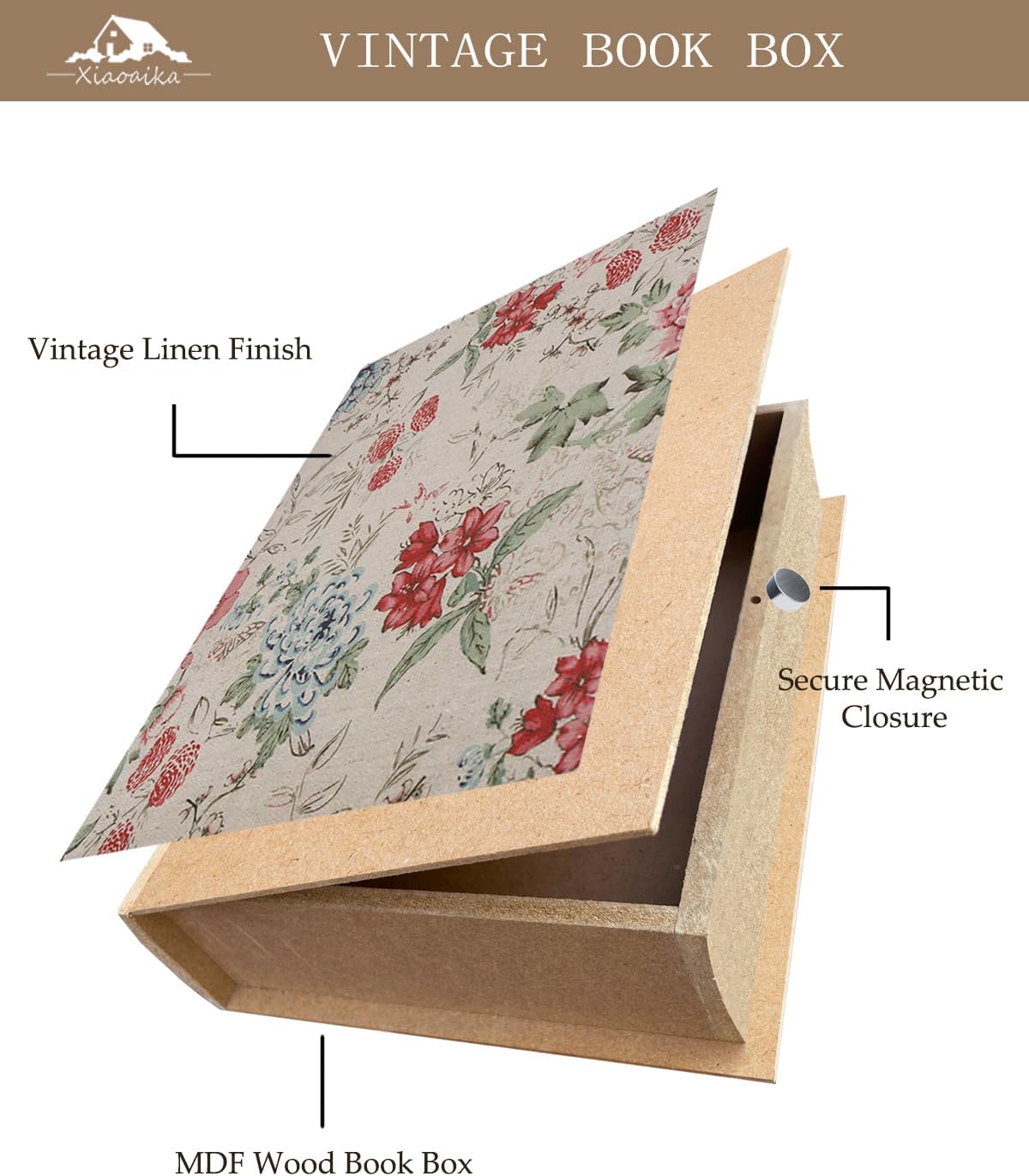 Vintage Faux Book Boxes / 1 x Floral