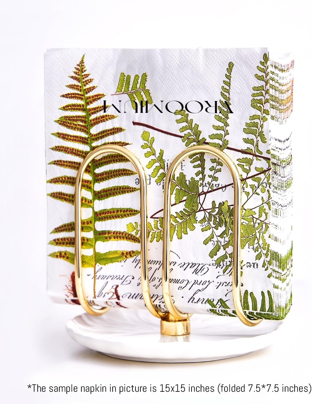 Napkin Holder / Ceramic Base Effortless Cleaning / Gold