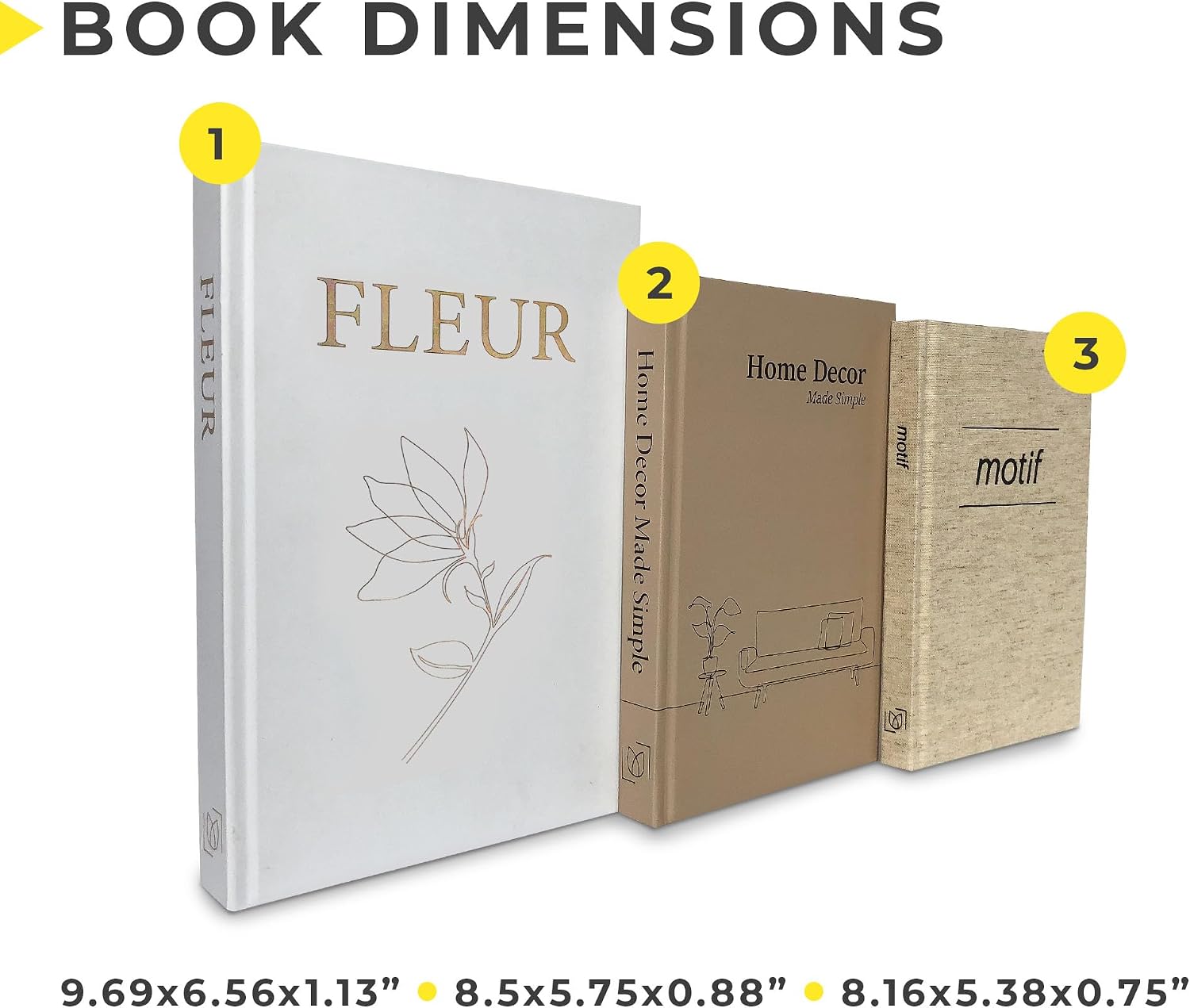 Set of Decorative Books for Coffee / Yellow