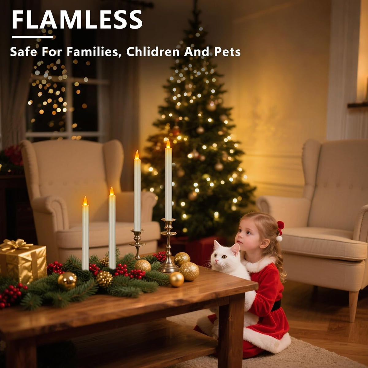 wemarry 10" Flameless Taper Candles with Remote, Electric Led Candlesticks, Plastic Tall Taper Candles Battery Operated