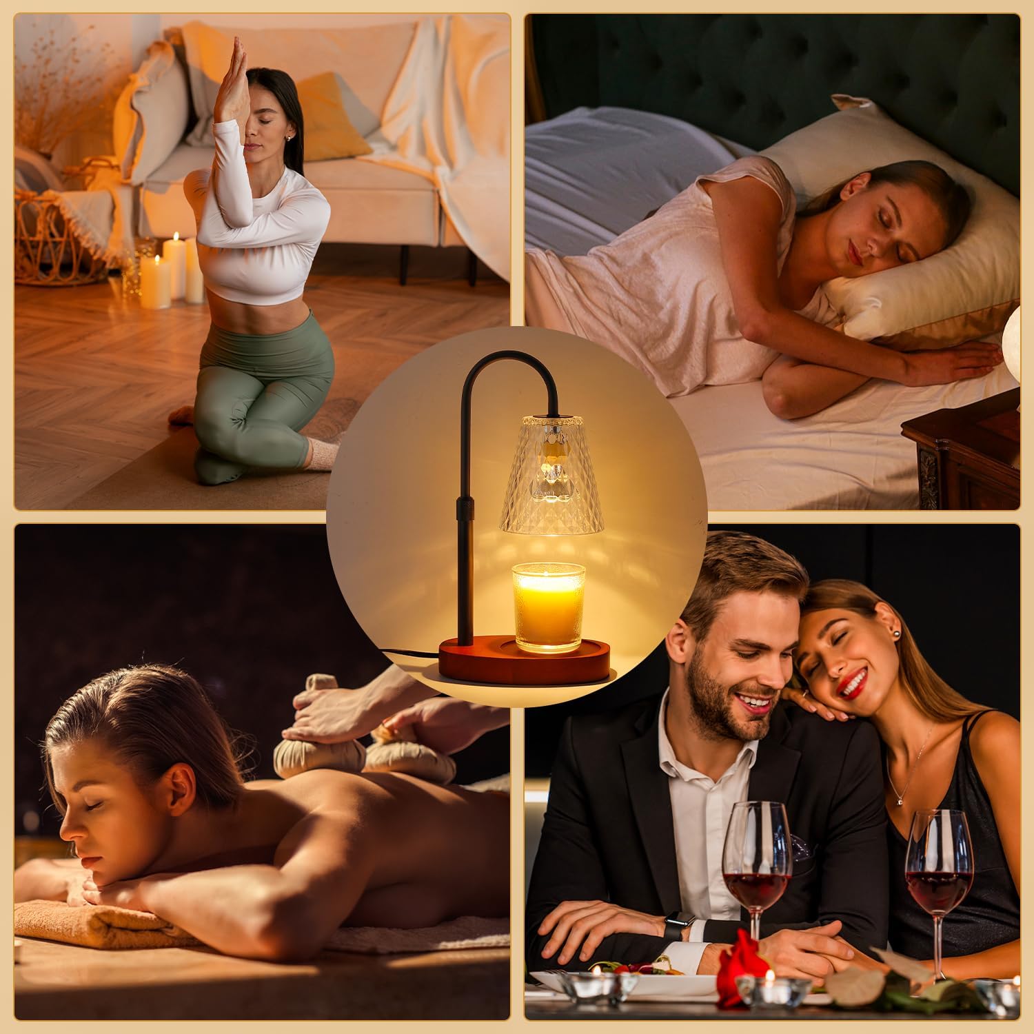 Candle Warmer Lamp with Timer: Electric Candles Warmers Adjustable Height Dimmable - Large Wax Candle Warmers Lamps