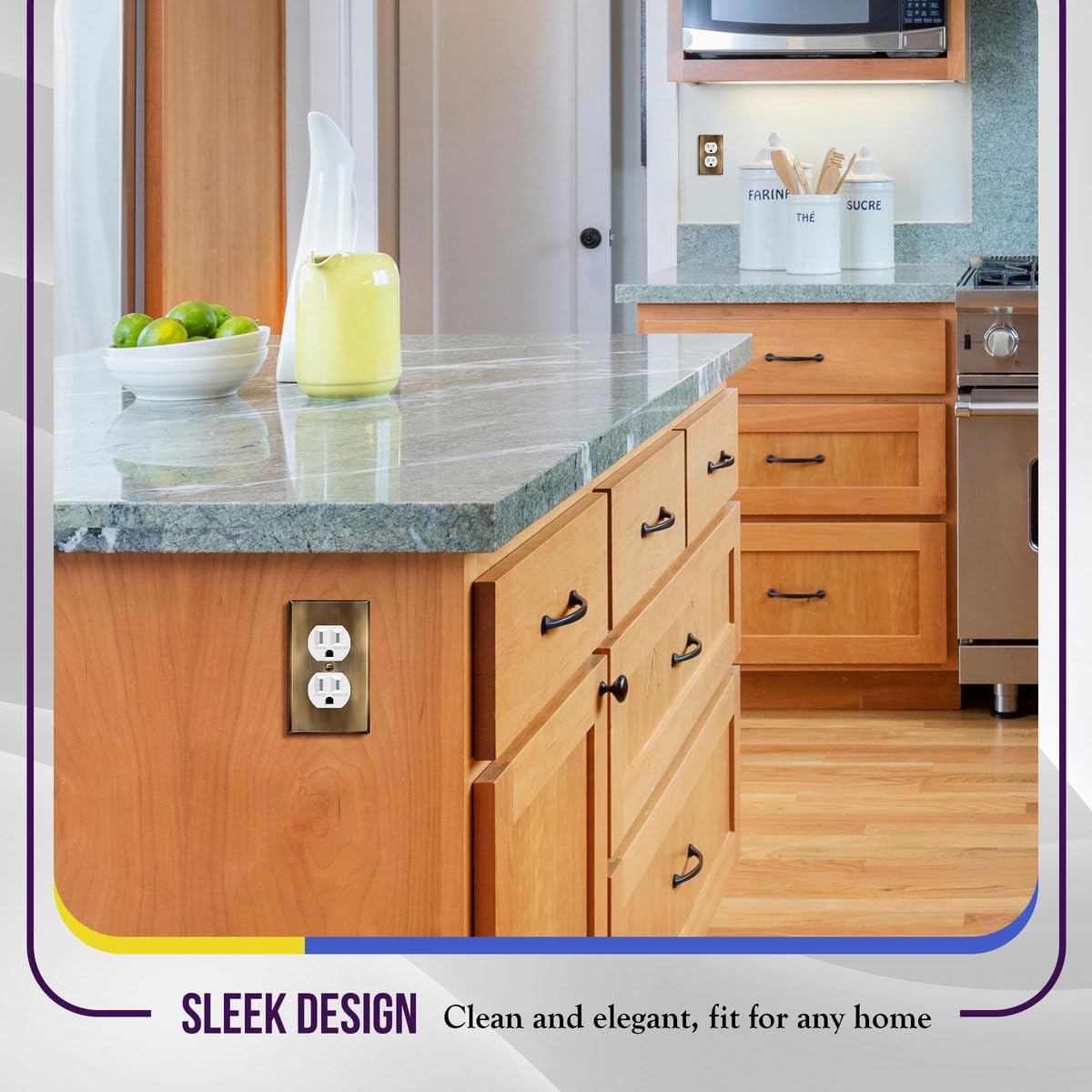 ENERLITES Duplex Receptacle Outlet Metal Wall Plate, Stainless Steel Outlet Cover, Corrosion Resistant, Standard Size