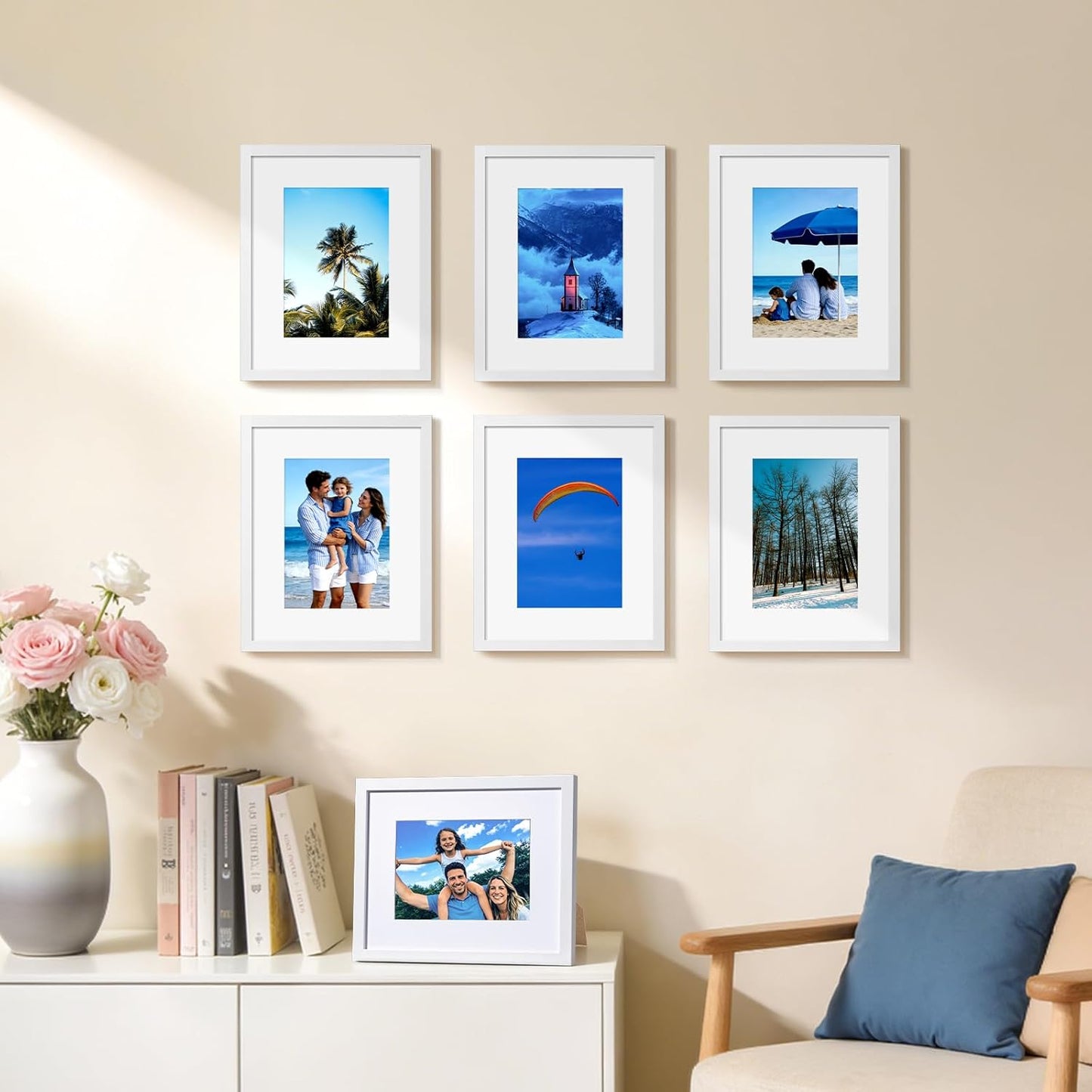 Picture Frame / White Picture Frame Display Pictures / White*6 / 8 x 10 / Set of 6
